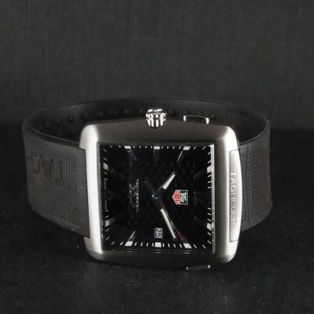 電池交換済 TAG Heuer タグホイヤー プロフェッショナル ゴルフウォッチ タイガーウッズ リミテッドモデル WAE1110 FT6004 8000本限定 デイト 黒 ブラック TI チタン メンズ クォーツ【6ヶ月保証】【腕時計】